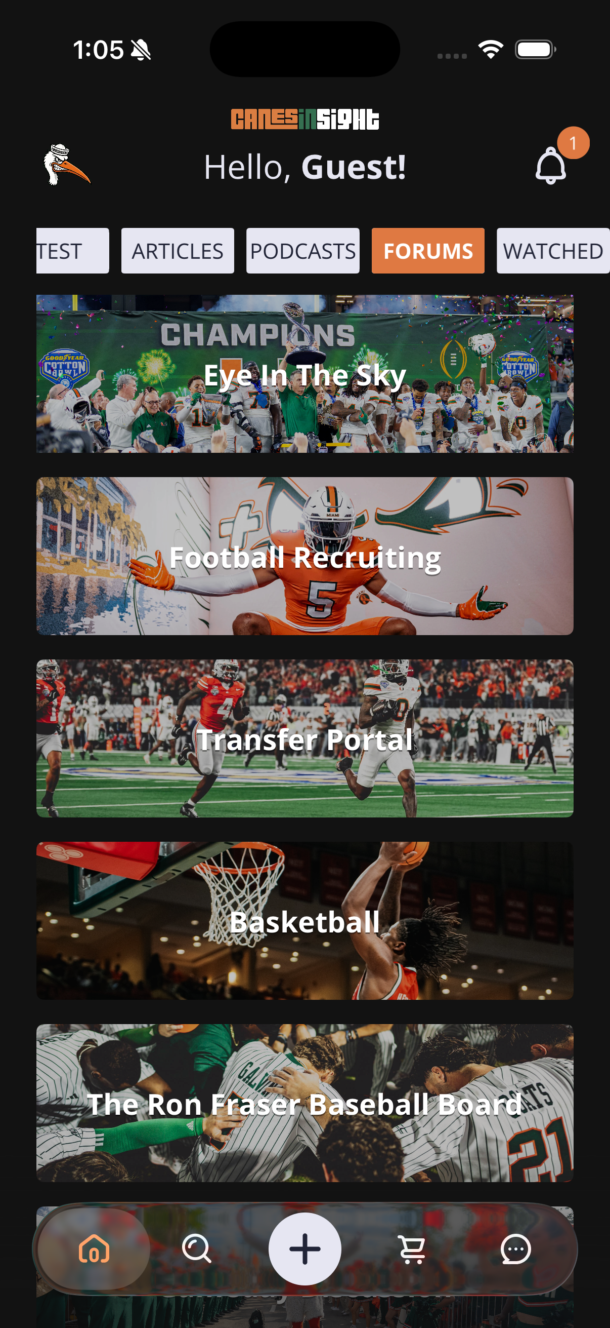 XenForo forums list in Forumly native mobile app